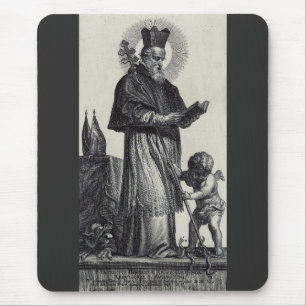 Tapis De Souris Saint Patrick Apôtre d'Irlande Art monochrome