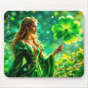 Tapis De Souris Saint Patrick Jour mystique princesse trèfle magie