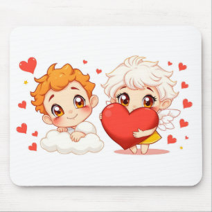 Tapis De Souris Saint-Valentin 2025 : Angels mignons et joyeux 👼