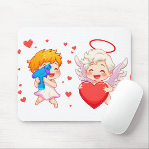 Tapis De Souris Saint-Valentin 2025 : Angels mignons et joyeux 👼 