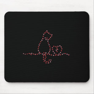Tapis De Souris Saint-Valentin Chat Lumières à Chaîne de Coeur Min