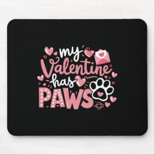 Tapis De Souris Saint-Valentin Chien Mon Saint-Valentin a des patt