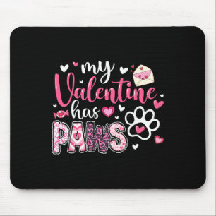 Tapis De Souris Saint-Valentin Chien Mon Valentin a des pattes Mam