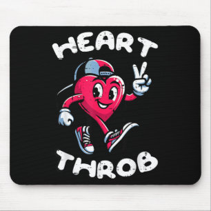 Tapis De Souris Saint-Valentin Cœur Battement Paix Rétro Groovy Ga