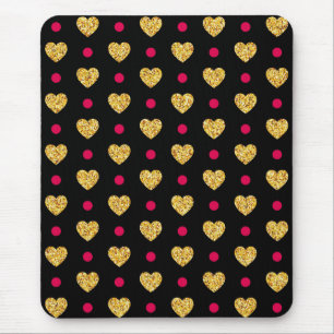 Tapis De Souris Saint Valentin Coeurs d'or Motif-23655