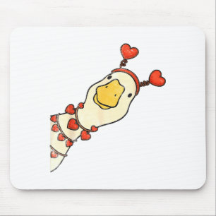 Tapis De Souris Saint-Valentin Drôle Silly Gooses Canard Cœur Amou