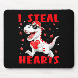 Tapis De Souris Saint-Valentin Je vole des cœurs T-rex Dinosaure B