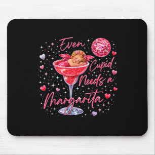 Tapis De Souris Saint-Valentin Romantique Même Cupidon A Besoin D'