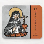 Tapis De Souris Sainte Catherine de Sienne avec Coeur Crucifix (Devant)