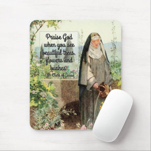 Tapis De Souris Sainte Claire d'Assise Arrosant des Fleurs (M 065;