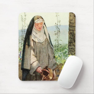 Tapis De Souris Sainte Claire d'Assise Arrosant des Fleurs (M 065)