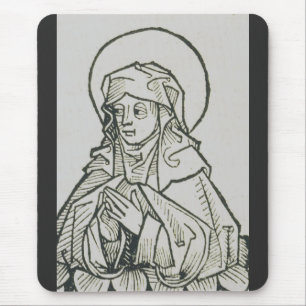Tapis De Souris Sainte Monique Ligne d'Art Minimaliste Médiéval