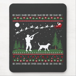 Tapis De Souris Saison de chasse à la crème de Noël moche Père Noë