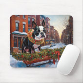 Tapis De Souris Saison de Noël de Boston Terrier (Avec souris)