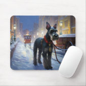 Tapis De Souris Saison de Noël des Schnauzer miniatures (Avec souris)