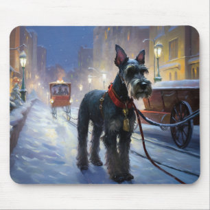 Tapis De Souris Saison de Noël des Schnauzer miniatures