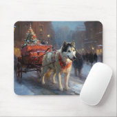 Tapis De Souris Saison de Noël du Malamute de l'Alaska (Avec souris)