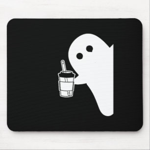 Tapis De Souris Saison éffrayante Cute Little Ghost Ice Coffe. Hal