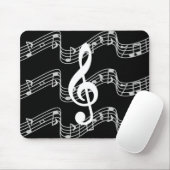Tapis De Souris Saison et Treble Clef on Black (Avec souris)