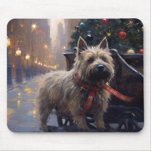 Tapis De Souris Saison Festive de Noël à Cairn Terrier