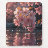 Tapis De Souris Sakura Rose Fleurit Sur L'Eau | Serene Spring Nat (Devant)