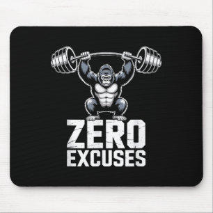 Tapis De Souris Salle de sport motivante Zero Excuses Gorilla Gym