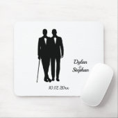 Tapis De Souris Salles de Mariage gay avec nom et date (Avec souris)