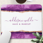Tapis De Souris Salon d'aquarelle violet et or