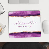 Tapis De Souris Salon d'aquarelle violet et or