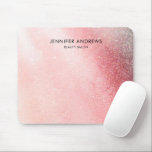 Tapis De Souris Salon de Parties scintillant moderne rose pâle<br><div class="desc">Moderne,  rose clair,  parties scintillant,  design salon. Modifiez votre produit en quelques minutes en ajoutant vos données. Vous pouvez modifier la police/la couleur/la position par "personnalisation supplémentaire".</div>