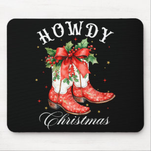 Tapis De Souris Salue Western Noël Cowgirl Bottine Coquette Arc