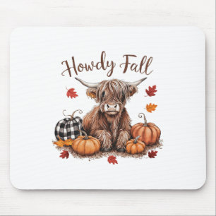 Tapis De Souris Salut Vache D'automne Joyeux Thanksgiving Automne