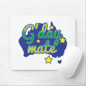 Tapis De Souris Salutation australienne de compagnon de G'DAY (Avec souris)