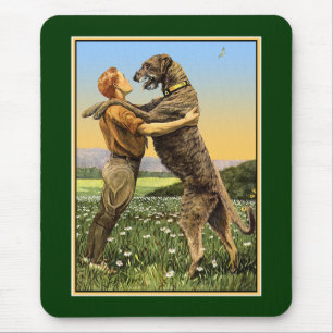 Tapis De Souris "Salutation de chien-loup irlandais "