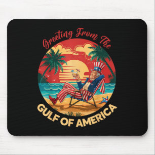 Tapis De Souris Salutation Du Golfe De L'Amérique Trump Patrio