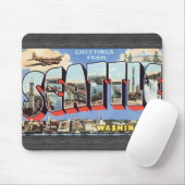 Tapis De Souris Salutations de Seattle Washington, cru (Avec souris)