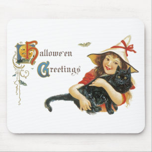 Tapis De Souris Salutations d'Halloween vintage