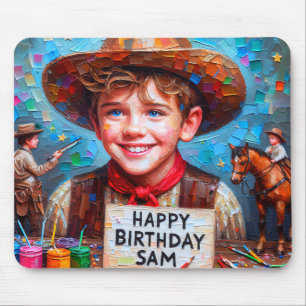 Tapis De Souris SAM ~ Zany Cowboy cadeau d'anniversaire ~