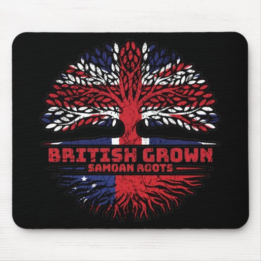 Tapis De Souris Samoa Samoan Royaume-Uni Royaume-Uni British Tree (Devant)
