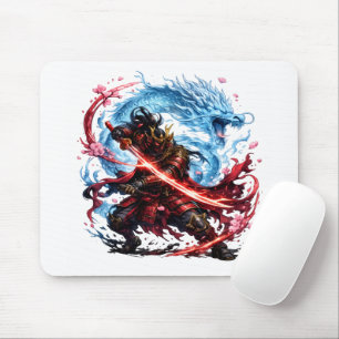 Tapis De Souris Samouraï légendaire & Mug Blue Dragon Guerre jap