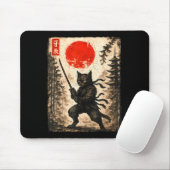 Tapis De Souris Samurai Cat Japanese Mens Boys Kids Graphic Anime  (Avec souris)