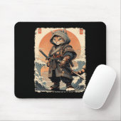 Tapis De Souris Samurai Chat Katana Full Gear Warrior Fighor Japan (Avec souris)