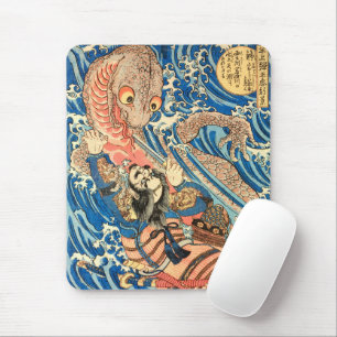 Tapis De Souris Samurai japonais combattant la salamandre