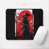 Tapis De Souris Samurai Red Sun Cherry Blossoms Japanese Art Men W (Avec souris)