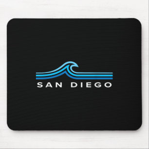 Tapis De Souris San Diego Californie Souvenir Vagues Vintage Homme