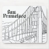 Tapis De Souris San Fran Golden Gate Bridge California Art Design (Devant)