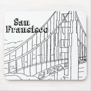 Tapis De Souris San Fran Golden Gate Bridge California Art Design