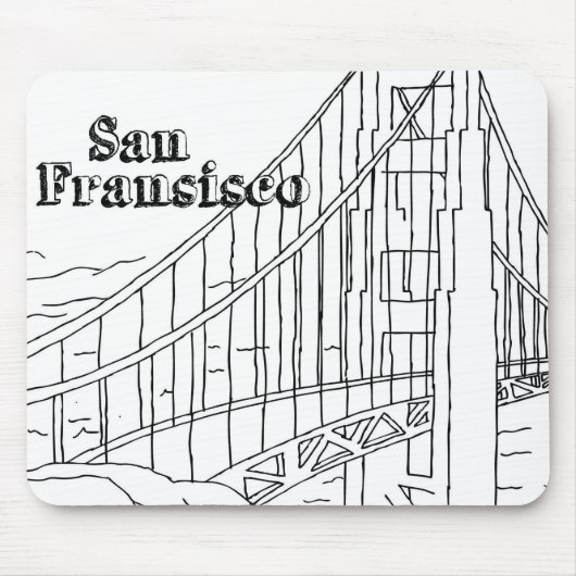 Tapis De Souris San Fran Golden Gate Bridge California Art Design (Devant)