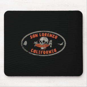 Tapis De Souris San Lorenzo Californie Ca Rétro Surfeur Avant Et C