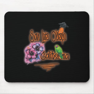Tapis De Souris San Luis Obispo Californie Rétro Surfeur Vintage A